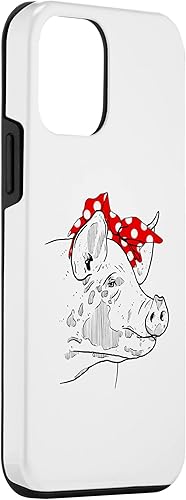 Miniatura 3 de iPhone 12 mini Funny Pig Bandana Farm Piggy Swine Lover Girl Mom Case