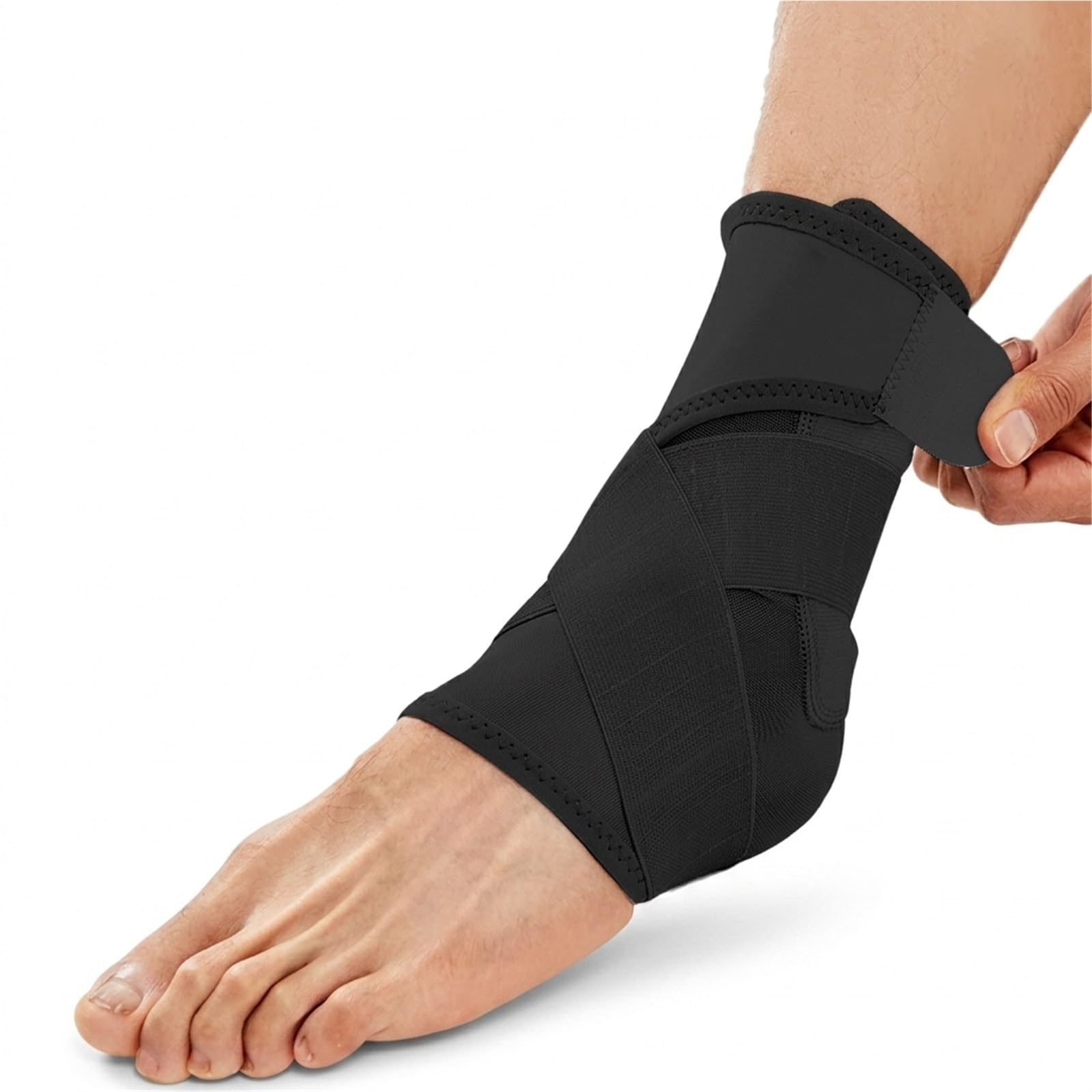 Generisch Verstellbare Sprunggelenkbandage - mit atmungsaktivem Stoff, für Sport und tägliches Gehen, Modell CJDW1212 (Grey L)