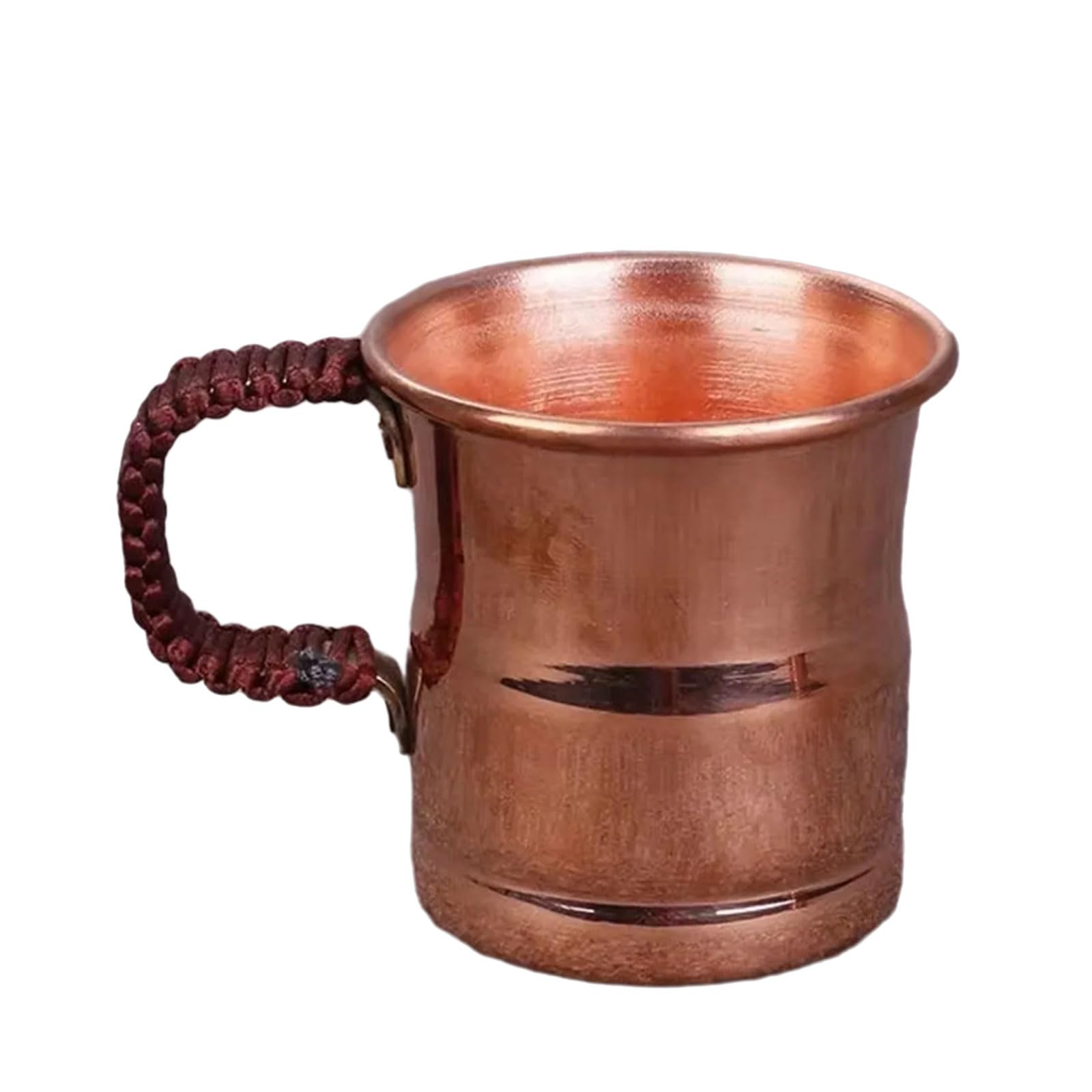 Tsophreniq Purer Copper Mug Braided Handle Resistant for Milk Juices Multipurpose Beverages Drinking Solution Woven Handle Cup