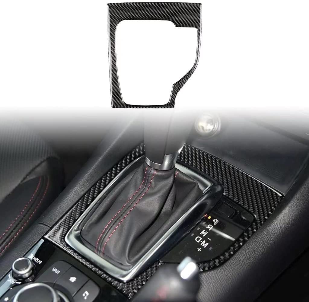 Carbon Fiber Car Interior Accessories Central Control Gear Shift Panel Sticker Cover Trim for Mazda3 Axela 2013-2016 (Right Drive)