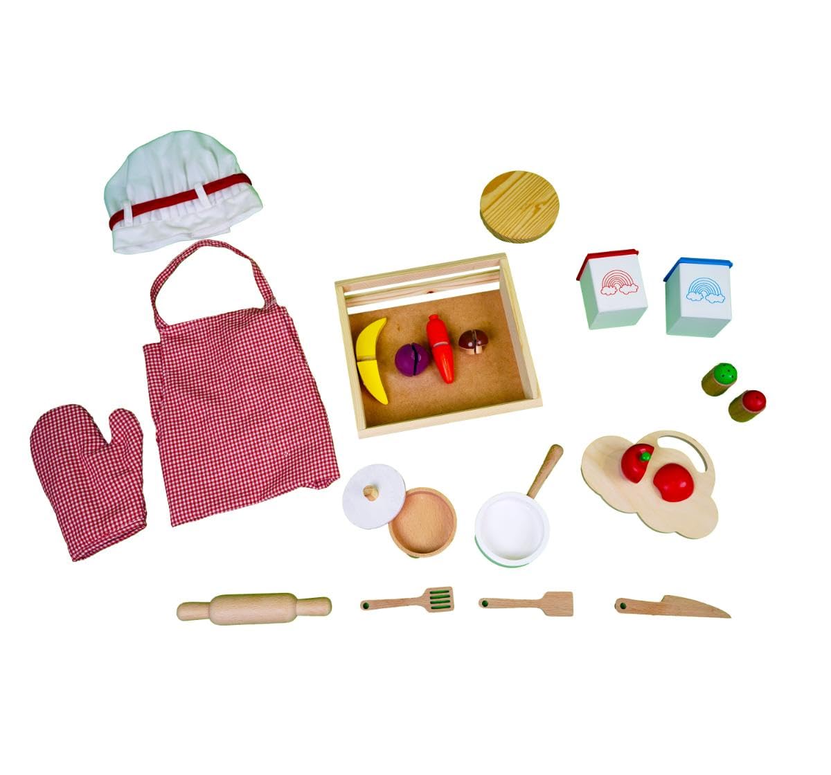 Kingdom of Play Rainbow Kitchen and Café Set | Pretend Play Cooking and Café Toy for Kids | Multicolour Role Play Set with Kitchen Accessories | for Children Age 3 Years and Up 3