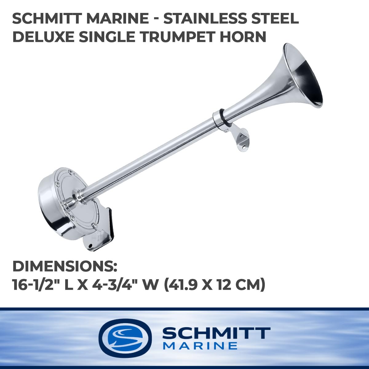 Ongaro Deluxe SS Single Trumpet Horn - 12V