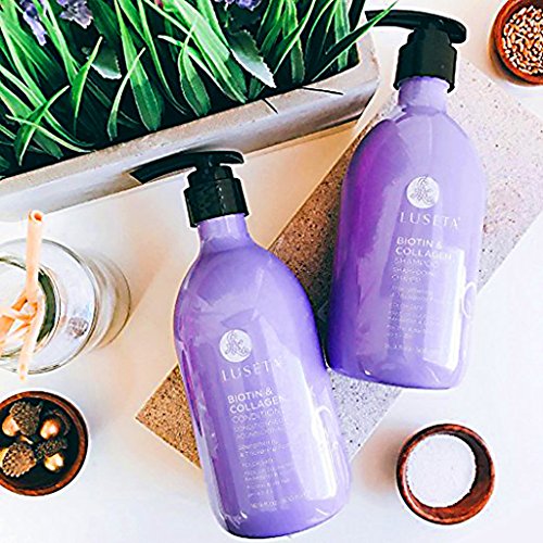 Luseta Biotin & Collagen Shampoo & Conditioner Set 2 x 16.9oz - Thickening for Hair Loss & Fast Hair Growth - Infused with Argan Oil to Repair Damaged Dry Hair - Sulfate Free Paraben Free
