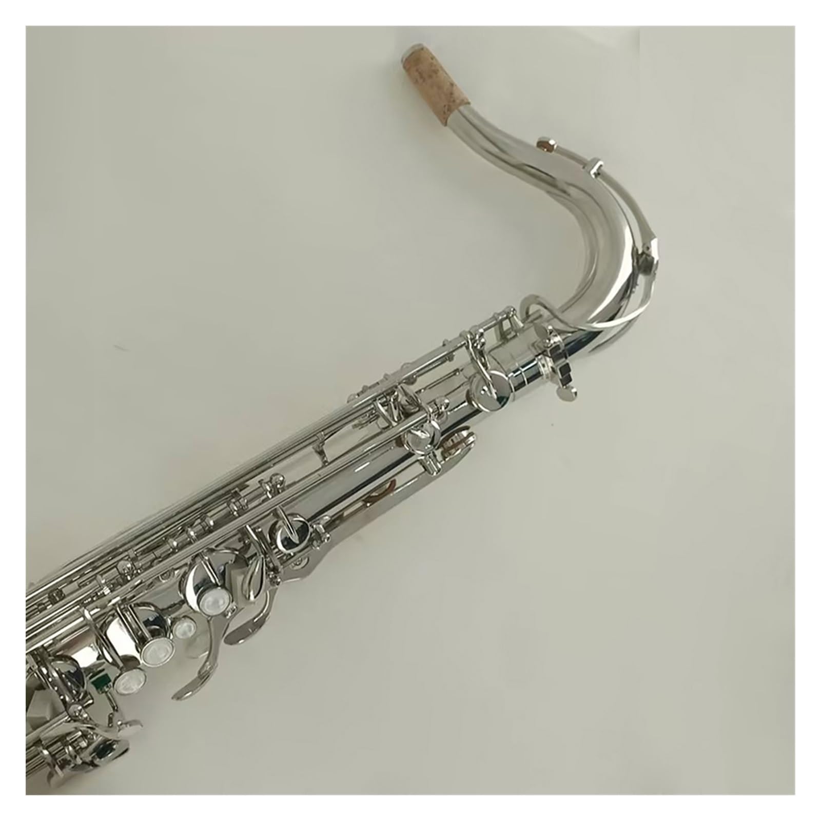 Sassofono Tenore Carve Pattern Strumento A Fiato Sib Ottone Laccato Argento Sax Con Custodia Altri Accessori Sassofono per principianti Kit