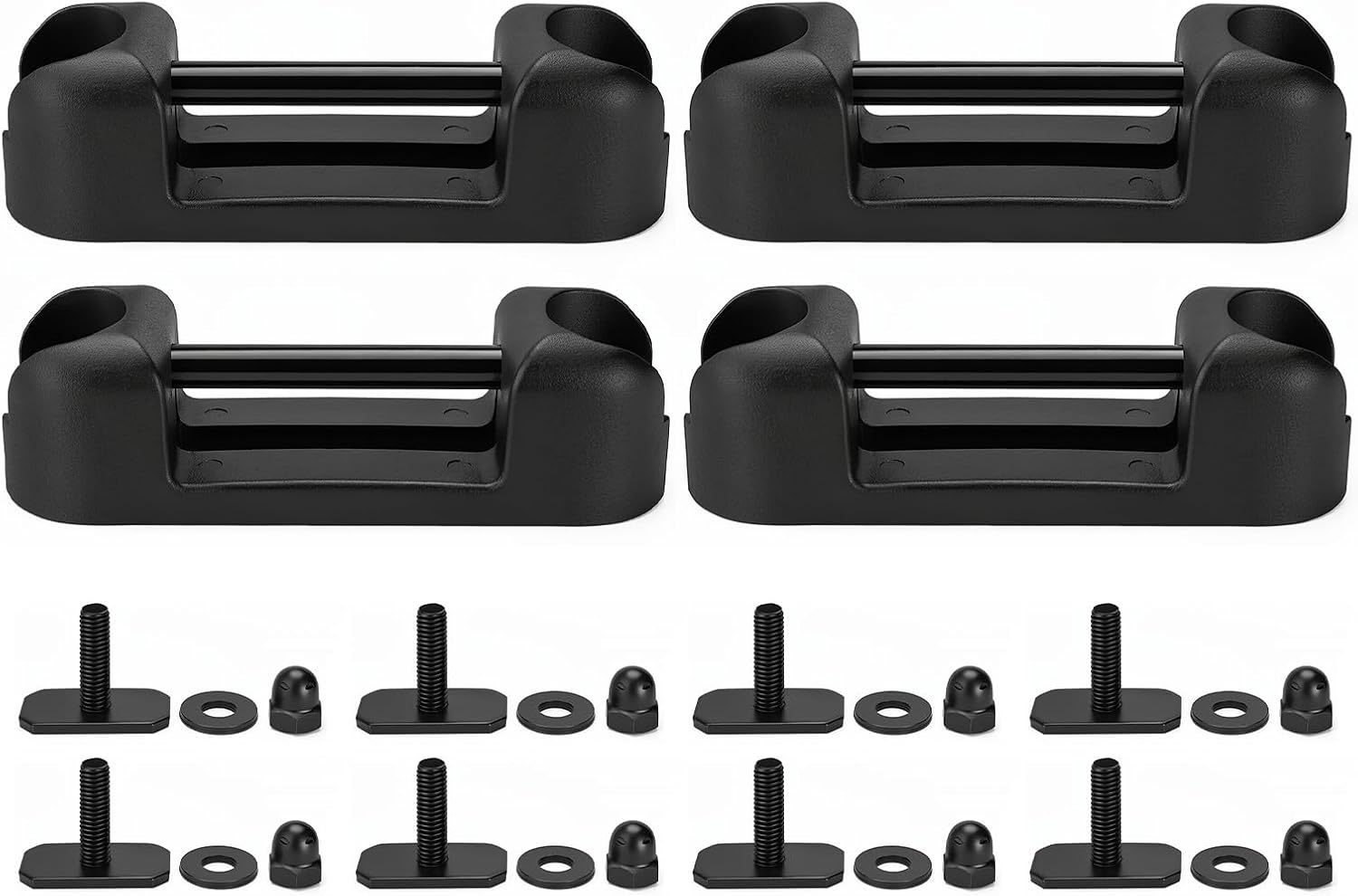 Truck Bed Tie Down Cleats, 4 Pack Adjustable T-Slot Anchors Compatible with RealTruck Elevate Tie Downs,T-Slot Anchors for Bed Rails
