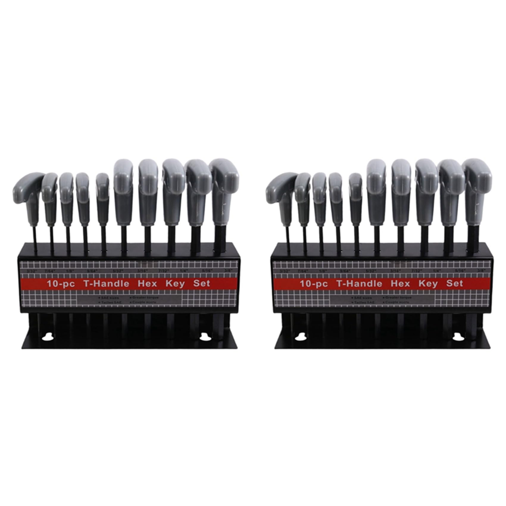 Jnchdghwa Gray Handle 20Pcs Imperial Hex Key T-Handle Set, 3/32In-3/8In T-Handle Hex Wrench Set With Storage Rack, For Automotive Repair
