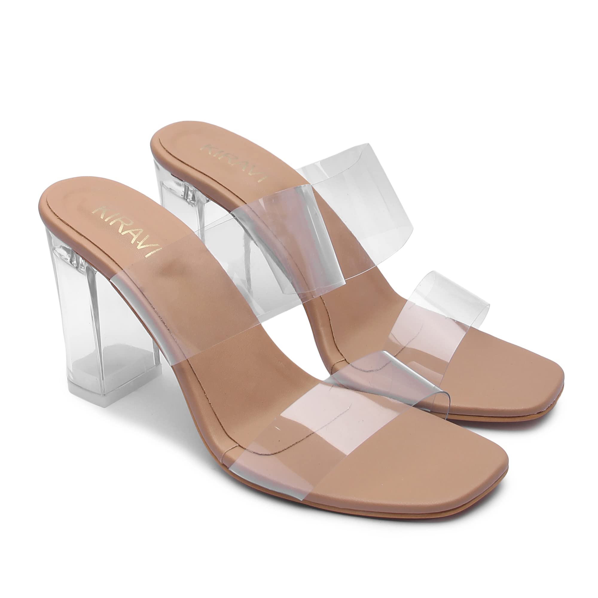 KIRAVI Womens Double Strap Sandal (Transparent , Euro-36) (B09SZB5DM9) Amazon Price History, Amazon Price Tracker
