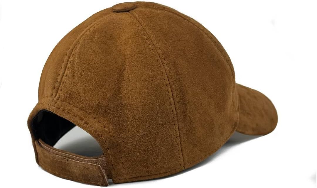Unisex Genuine Suede Leather Baseball Cap, Vintage-Style Adjustable Strap Hat for Men & Women, One Size Fits Most - Image 5