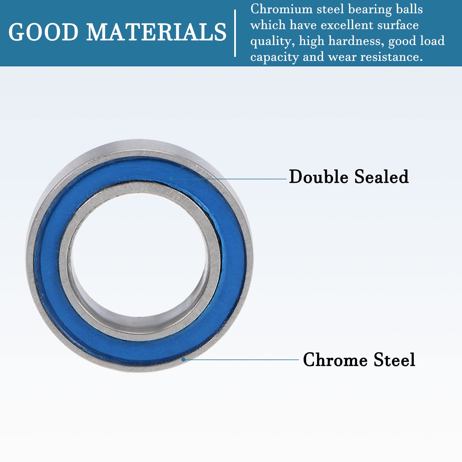 Cuscinetti A Sfera MR106-2RS 6x10x3mm - 10 Pezzi In Acciaio Cromo Doppio Sigillato - Foto 8