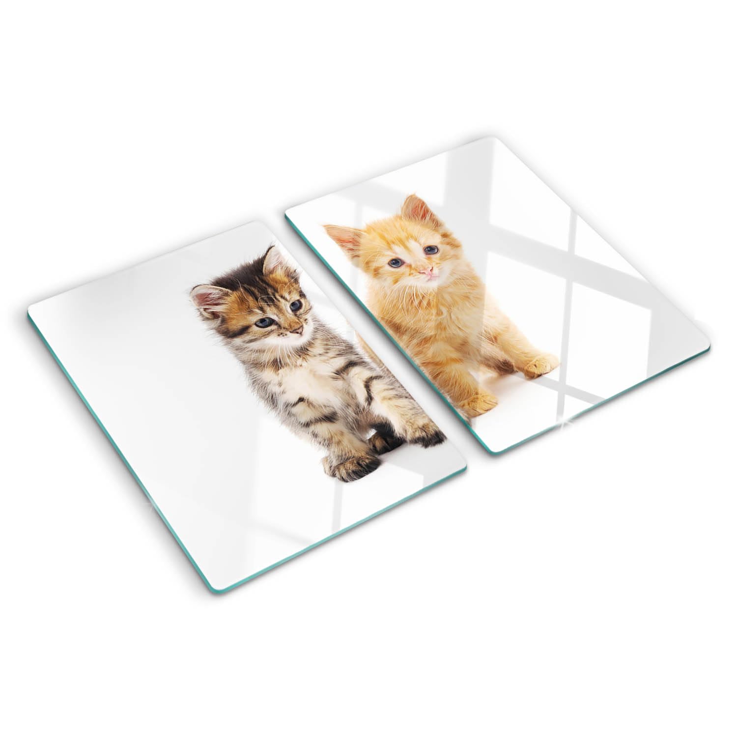 Verre trempé de protection plaque induction chat brun et rouge plaque de découpe durable 2x40x52