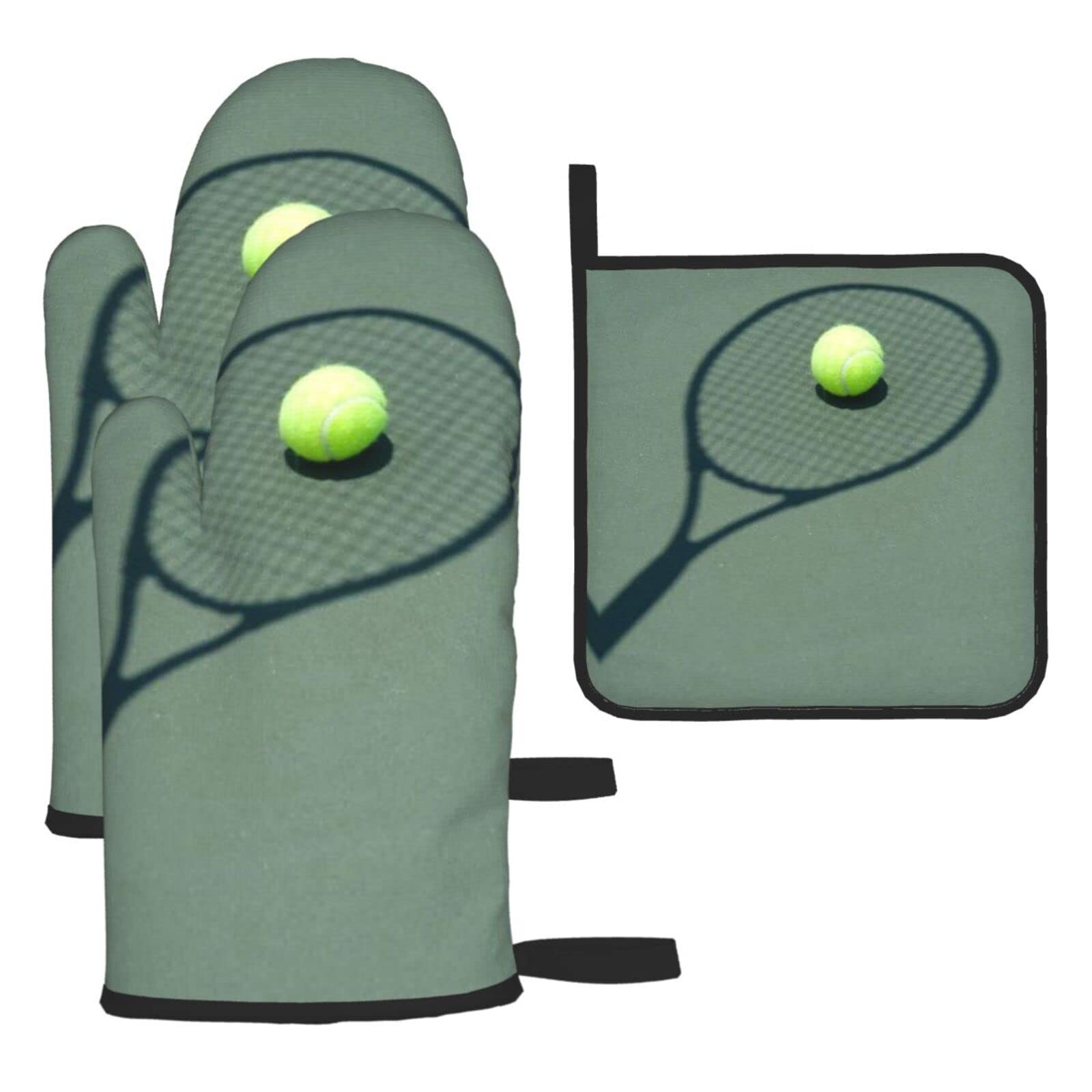 Ahdyr Women's Tennis Racket Oven Mitts And Pot Holders, Durable Bbq Gloves With Hanging Loop, For Kitchen Baking Cooking Grilling