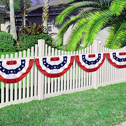 8 Pack 1.5X3 Feet Usa Pleated Fan Flag, American Us Bunting Flag Patriotic Decorations Half Fan Banner Flag, Outdoor Flag, Garden Outdoor Decor #TOP3