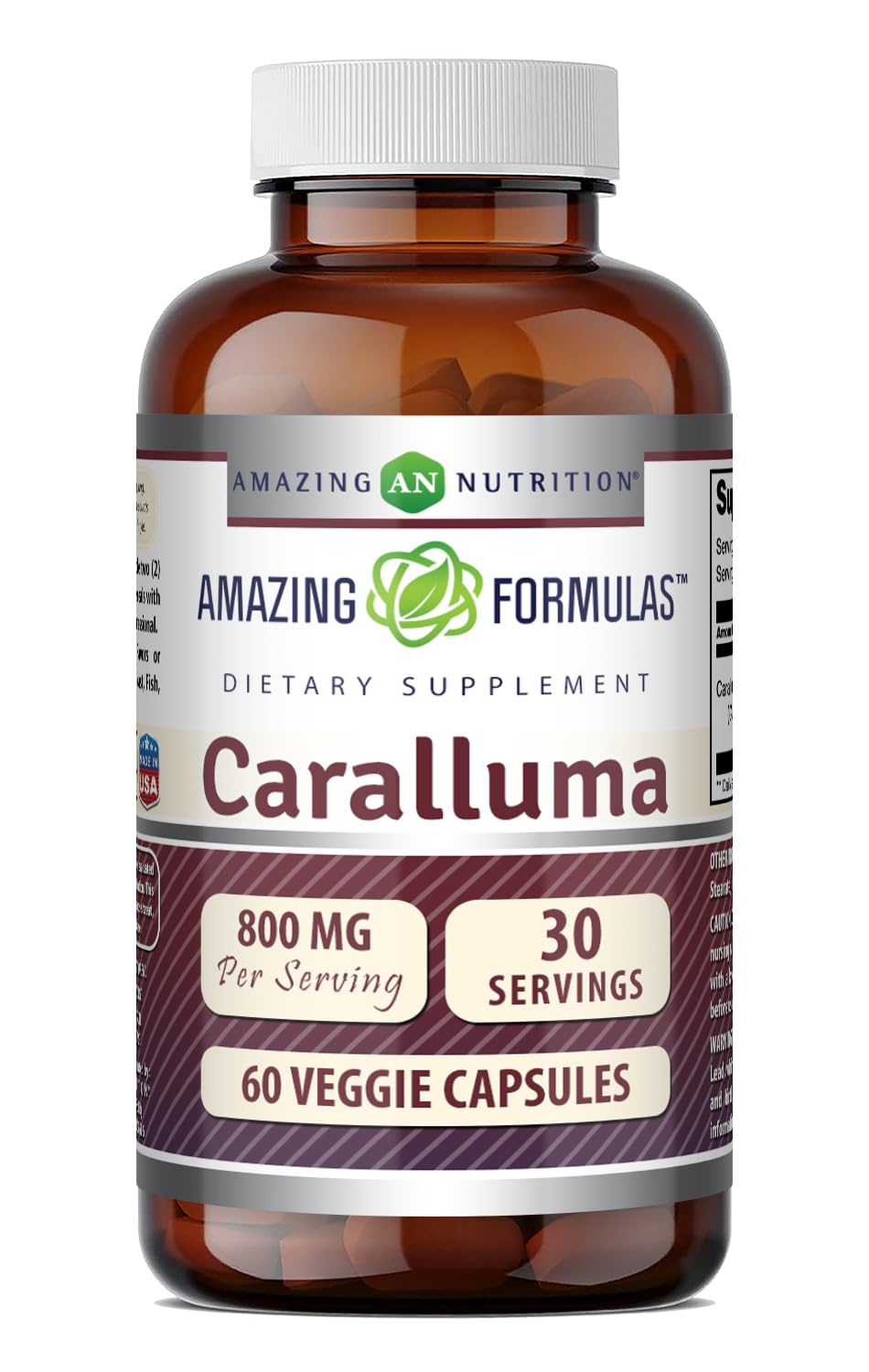 Amazing Formulas Caralluma Supplement | 800 Mg Per Serving | 60 Veggie Capsules | Non-GMO | Gluten-Free | Made in USA 60 Count (Pack of 1)