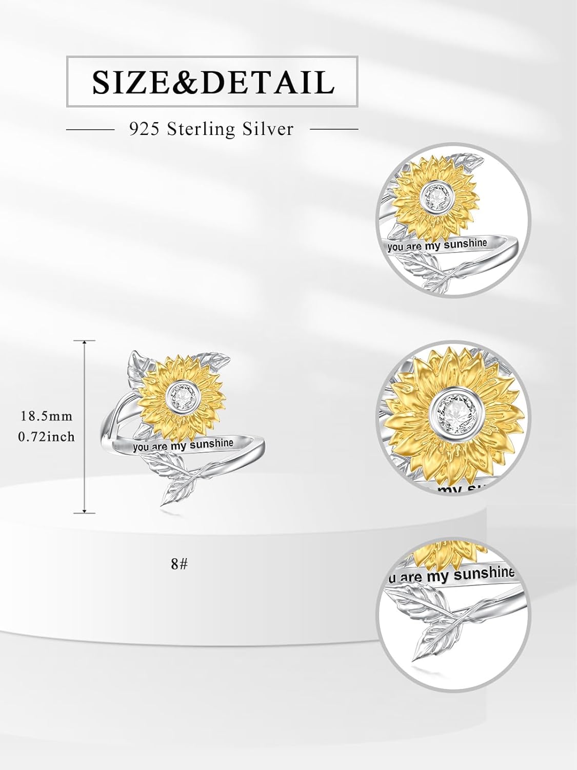 Dorunmo Animal Rings 925 Sterling Silver Dachshund/Highland Cow/Sunflower Rings Adjustable Open Rings Cute Animal Jewelry Gift for for Women Mom Animal Lovers