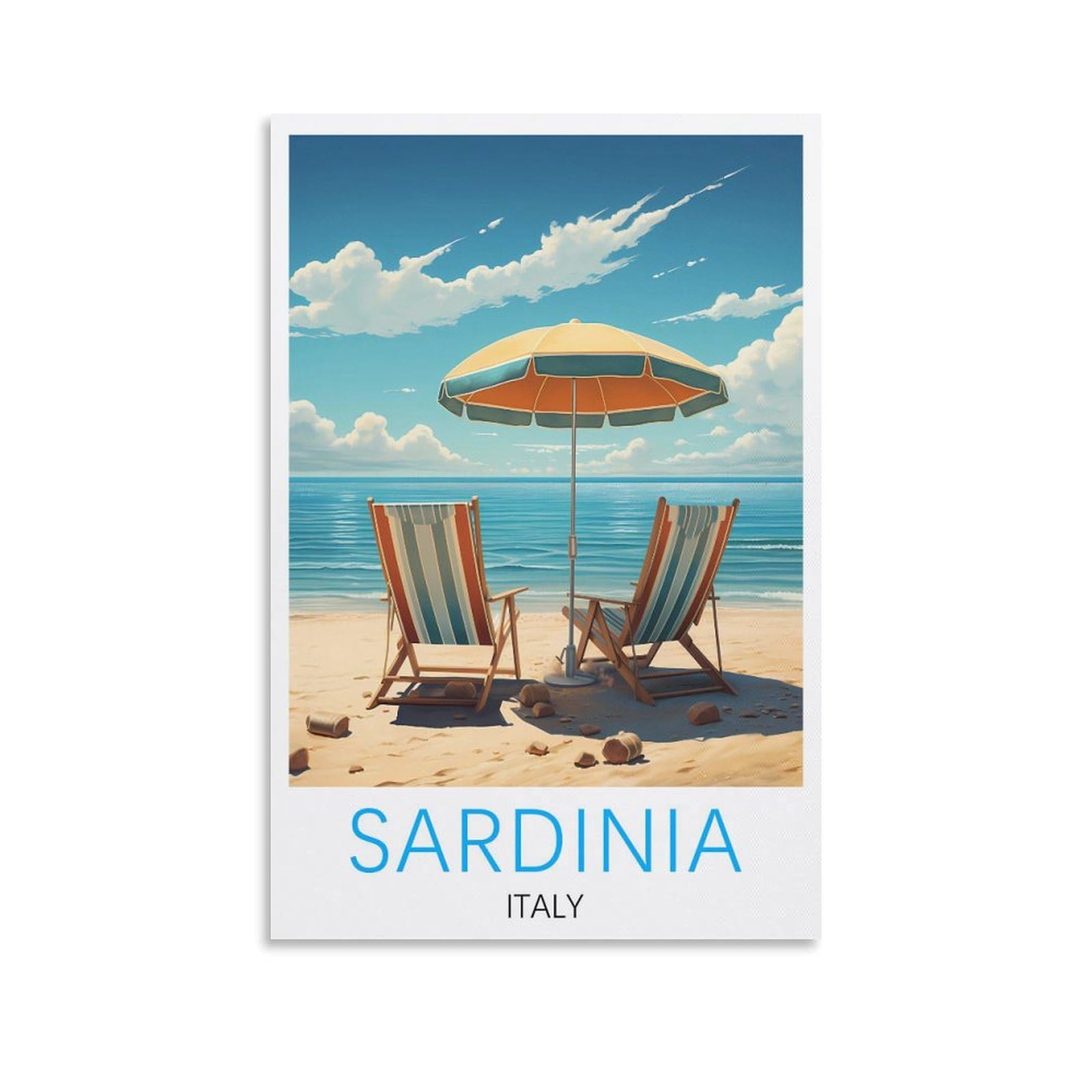 Ndoud Unframe-Style Sardinia Italy Vintage Travel Poster 12X18inch(30X45cm) Wall Art Picture Print Canvas Painting For Living Room Home Decor