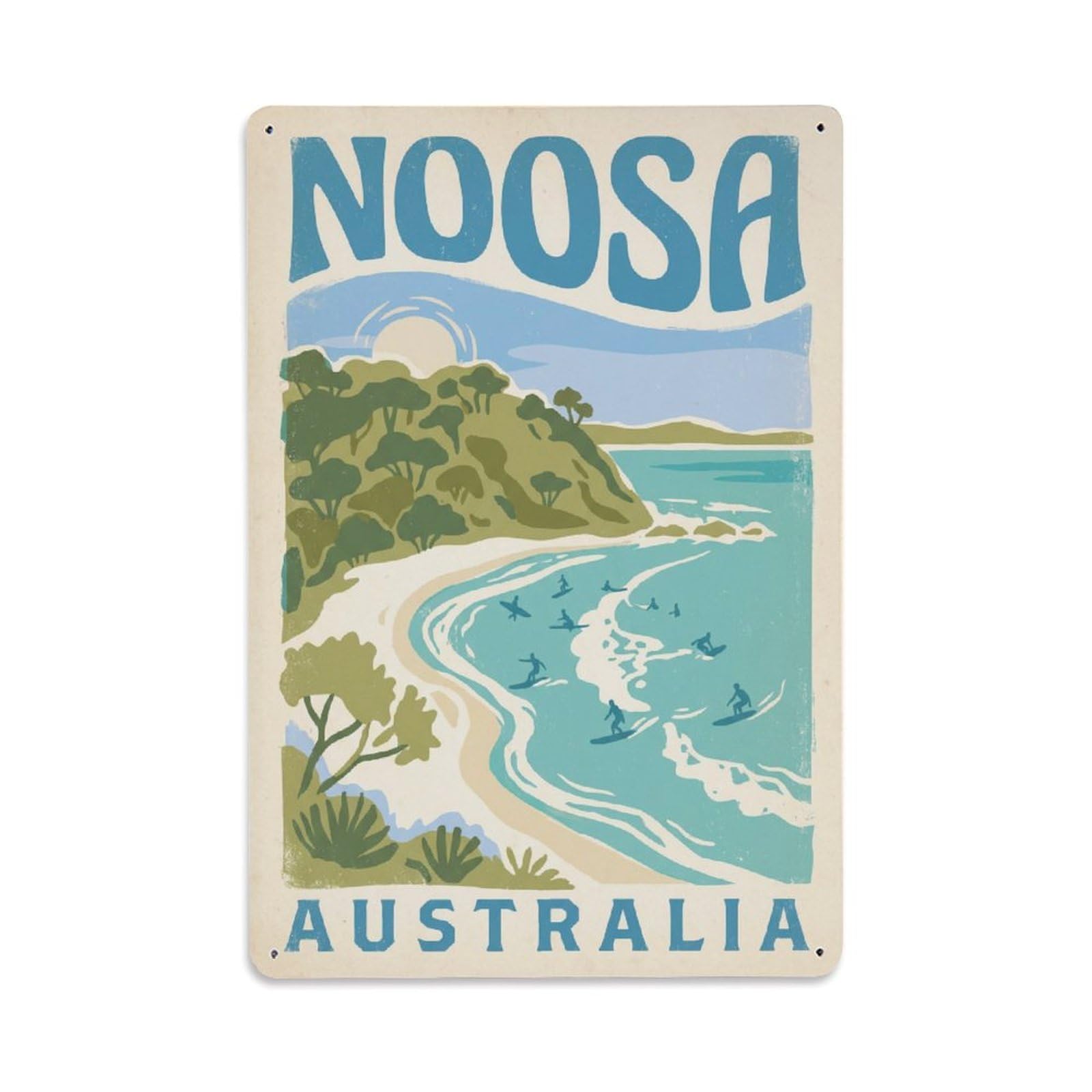 Australia Noosa Coastal Travel Vintage Island Metal Tin Sign