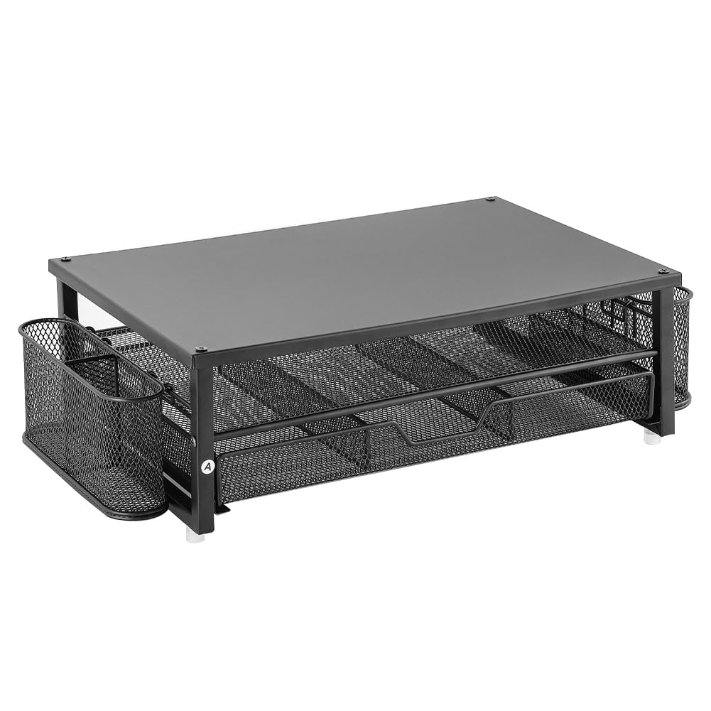 AMZGSHOP Computer Monitor Stand Riser with Drawer and 2 Pen Holders Office Organizer Desk Monitor Riser Office Desk Accessories for Office Supplies