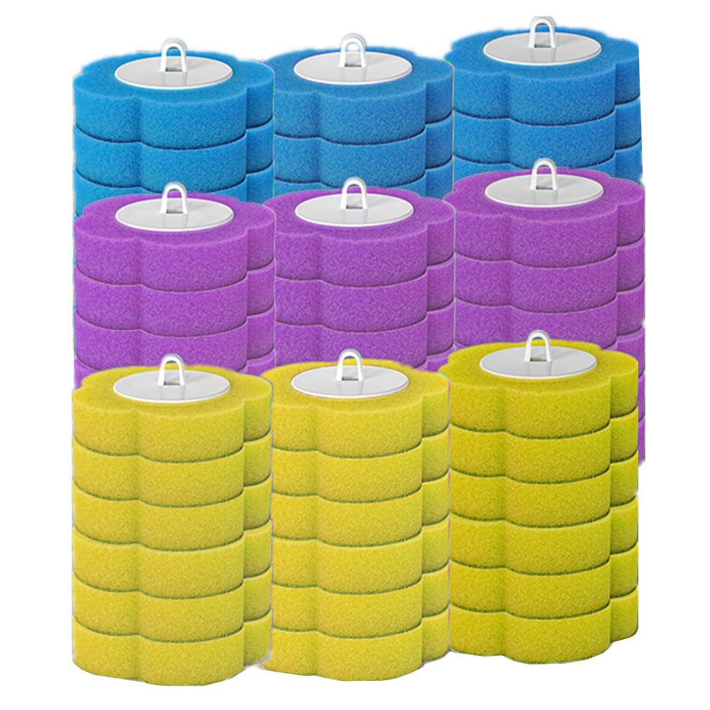 54 Counts Toilet Brush Disposable Refills, Cleaning Bowl Wand Bathroom Cleaner Refill Heads(54pcs Different Fragrance Refills)