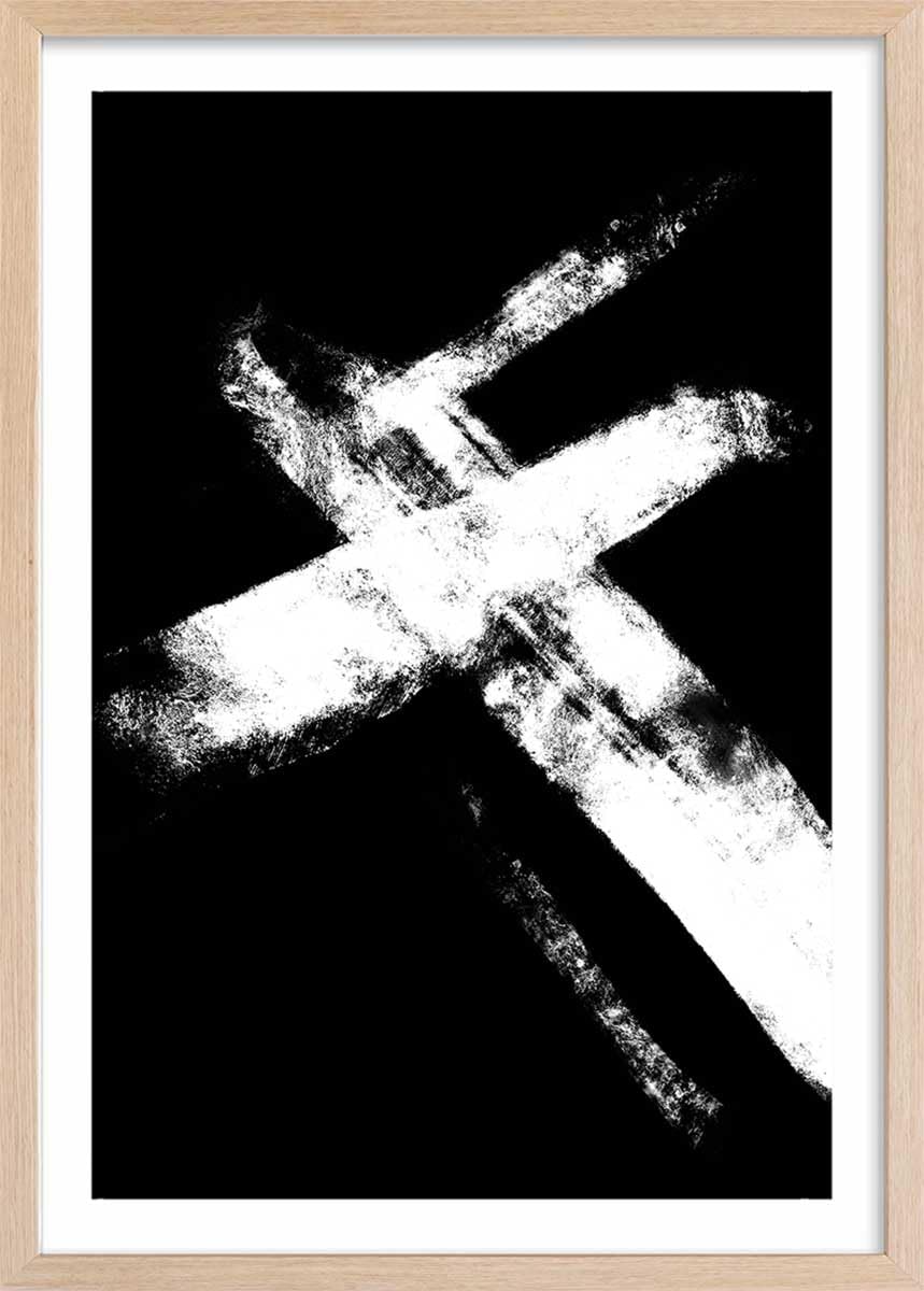 Póster de cruz de prueba negativa, fabricado en Francia, 60 x 90 cm