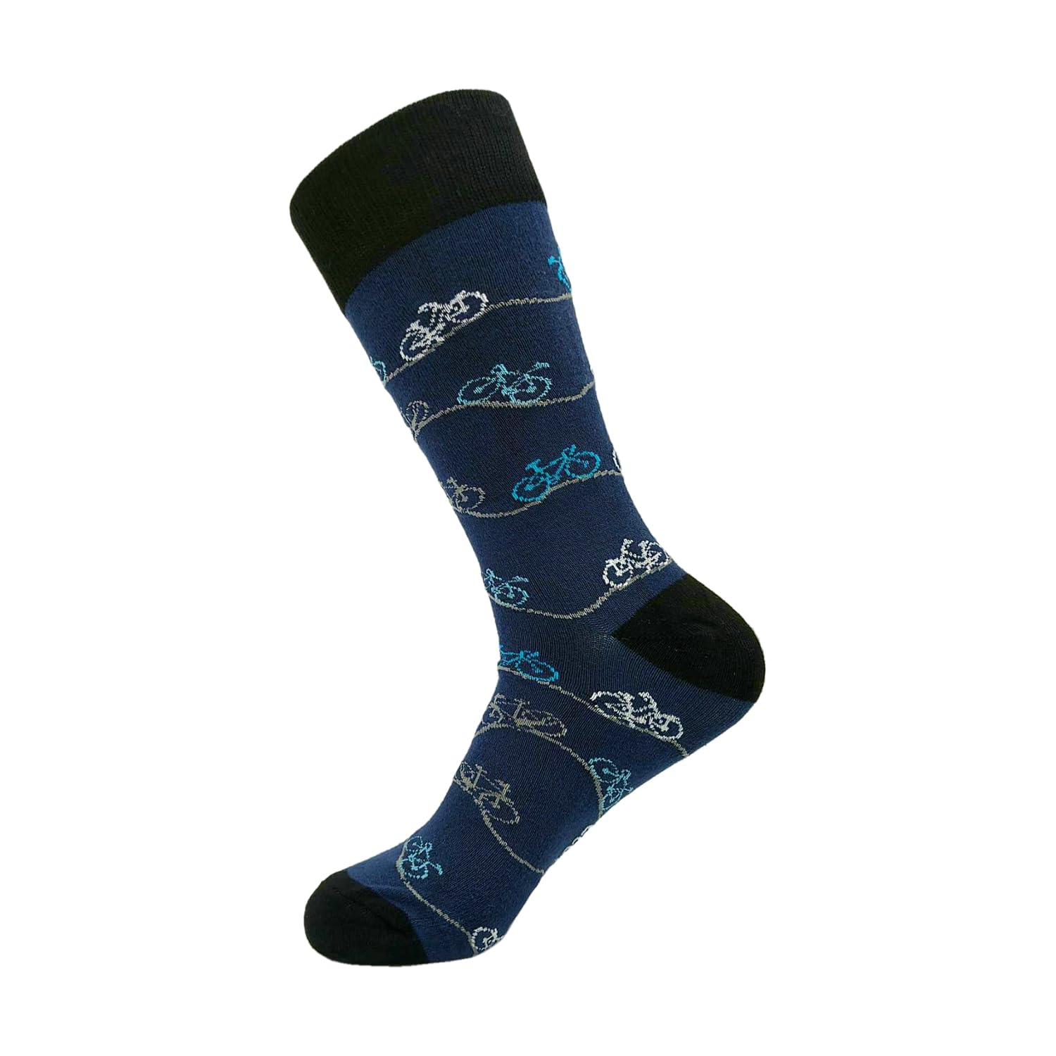 Eco Chic Unisex Bikes Navy Mens Bamboo Socks Breathable Hot And Cold Weather Uk 6-11 Single Pair (Bikes Navy)