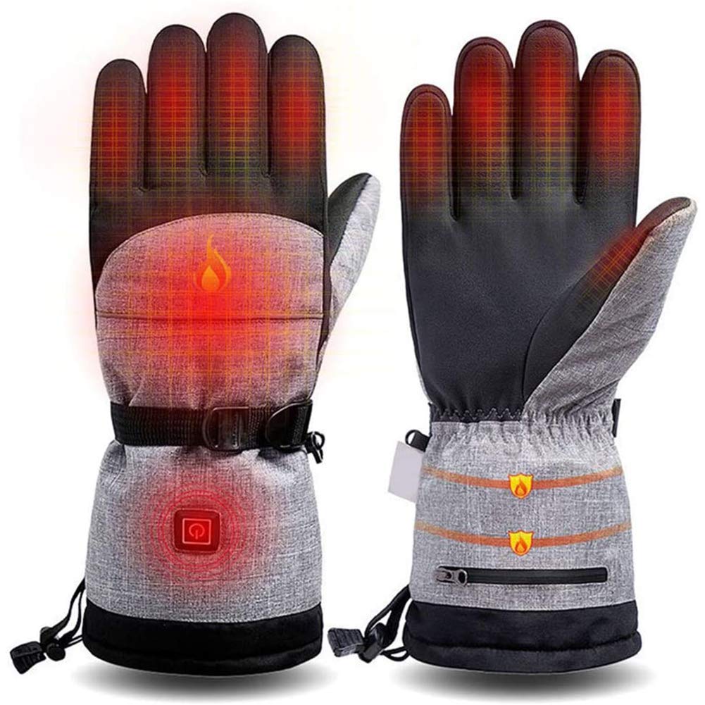 Guantes térmicos de Invierno para Unisex, Impermeables, con Pantalla táctil, Guantes cálidos con Temperatura de Calentamiento Ajustable de 3 Niveles para Todo Tipo de Actividades a