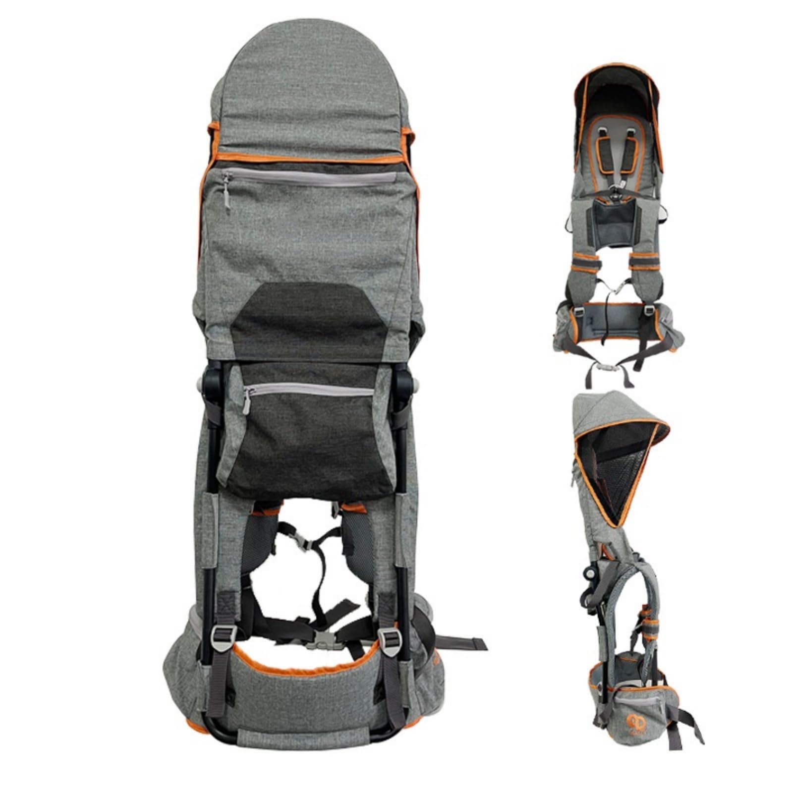 Mochila portabebés Premium con arnés de 5 Puntos, toldo Parasol, diseño Plegable y múltiples Bolsillos: Comodidad ergonómica para Senderismo, Viajes y Aventuras al Aire Libre.