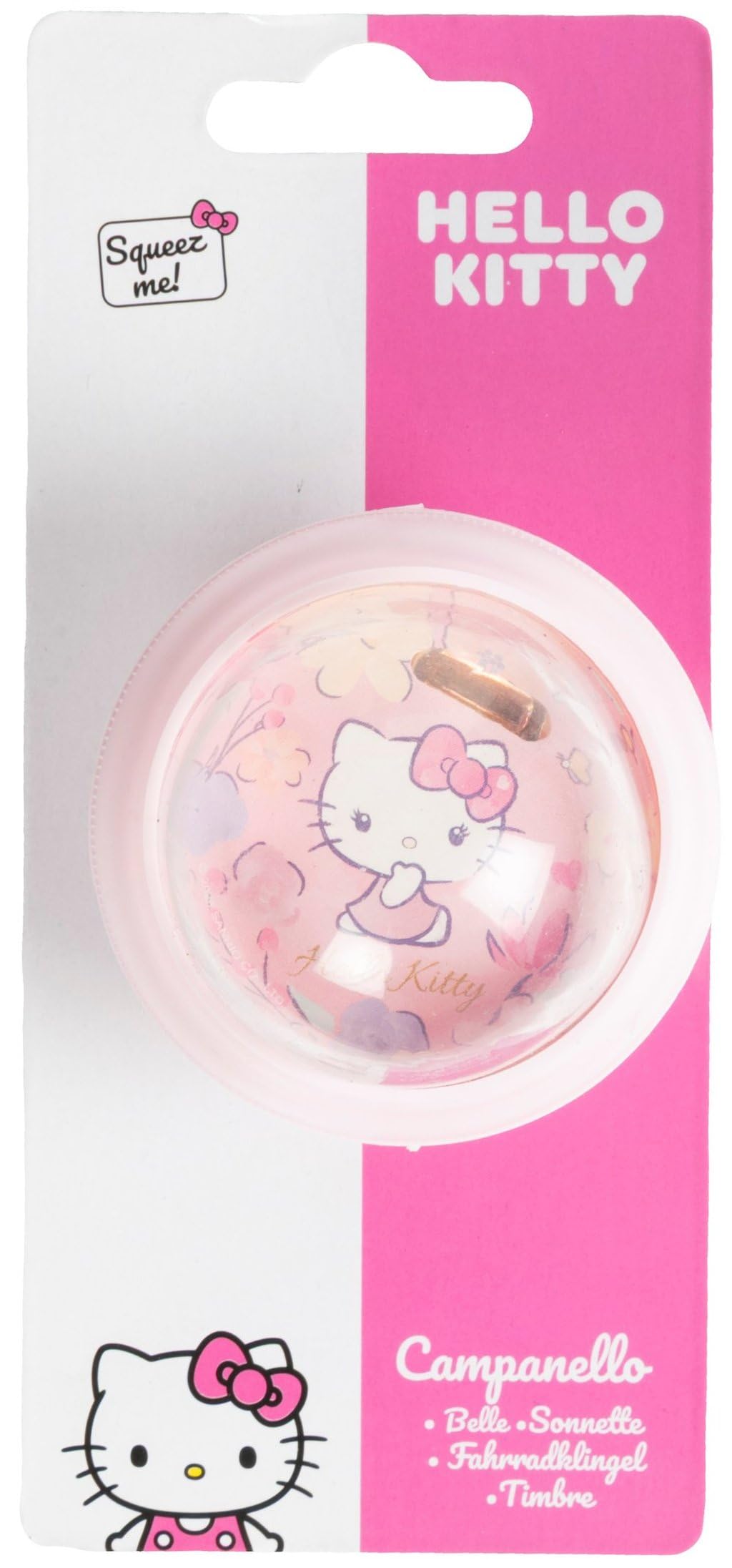 Hello Kitty Campanello Squeeze Per Bicicletta Bambini - Campanello Bici Con Personaggio 3D In Gomma Morbida, Suono Forte, Facile Da Installare Su Manubrio