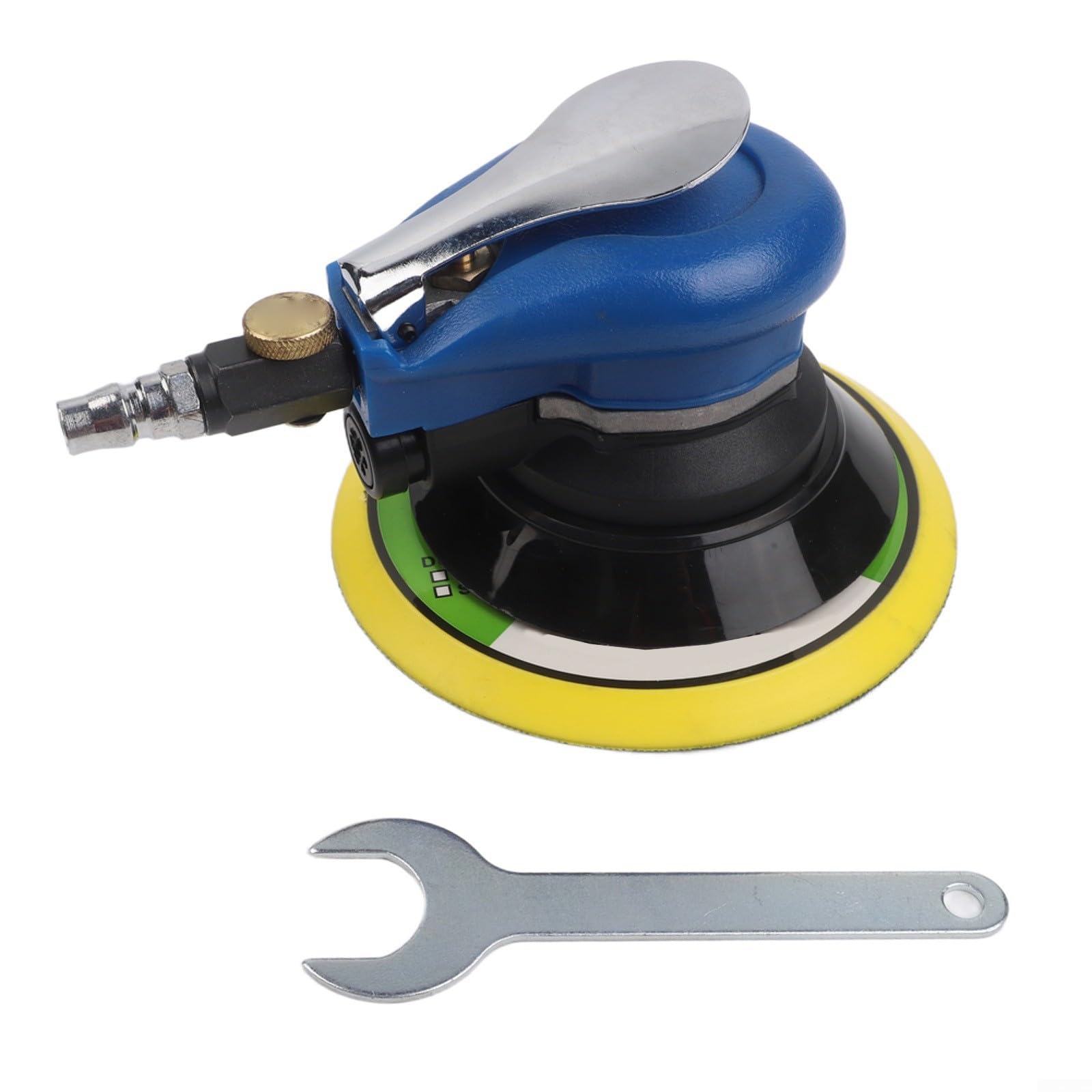 Lijadora orbital neumática de 6 pulgadas (150 mm), 13500 rpm, para pulido de coche y lijado de madera y metal, compacta con función de seguridad (6 pulgadas)