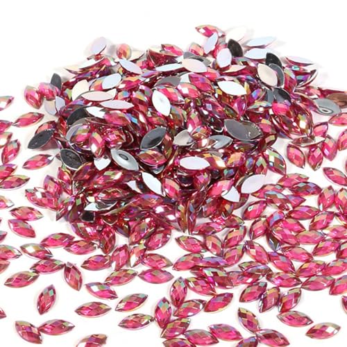 500pcs Crystal Rhinestone Horse Eye Shape AB Gems Acrylic Rhinestone 7 * 15mm for Wedding DIY Party Decor (07rose) - Image 5