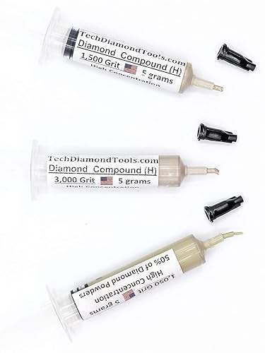 TechDiamondTools Kit de 3 pasta de pulido de diamante compuesto de pulido 1050 1500 3000 grano para mármol vidrio metal roca joyería resina piedra