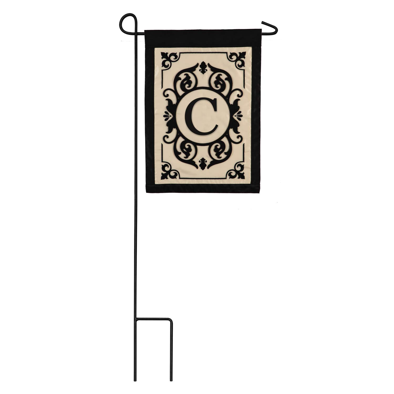 Cambridge Monogram Garden Applique Flag, Letter C - 13 x 1 x 18 Inches