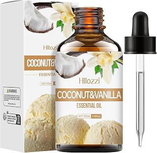 Coconut & Vanilla Essential Oils 100 ml / 3.38 fl.oz – Natural Fragrance Oil for Diffuser, Candles, Wax Melts, Soap Making, DIY Perfume – Home & Spa Scent Blend