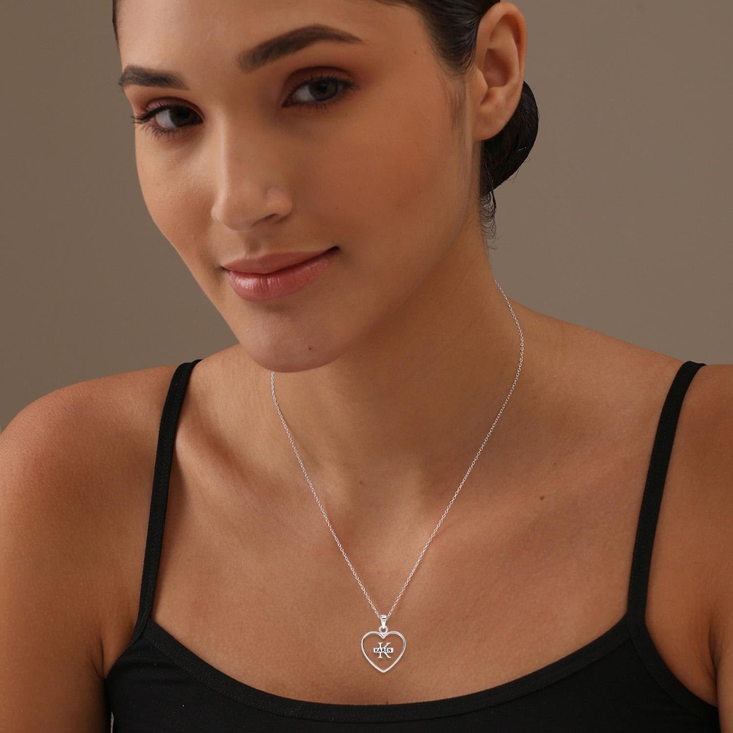 LeCalla Personalized Monogram Name Necklace for Women | Custom Initial Pendant Necklace | Customized Transparent Resin Necklace Gift for Wife Mother Sister