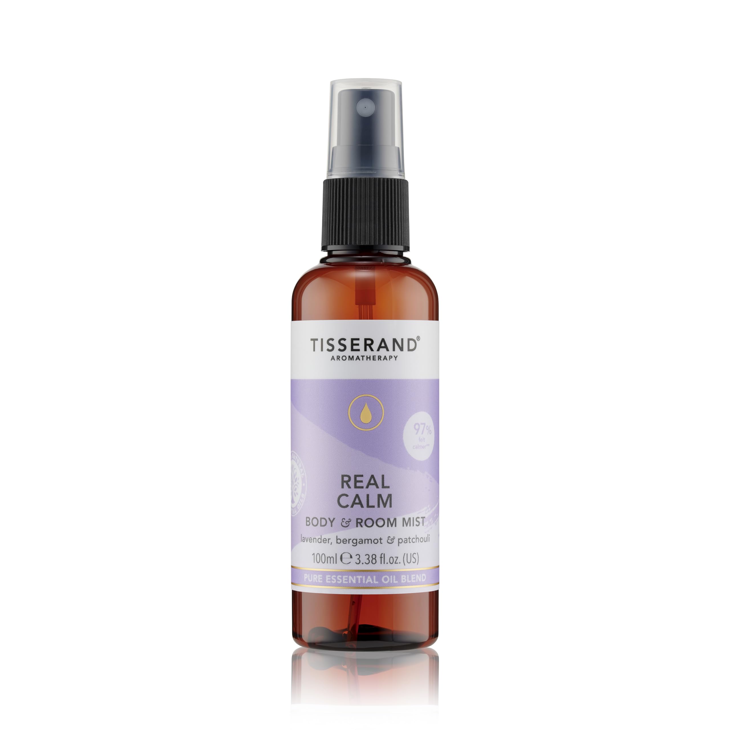 Real Calm Body & Room Mist - 100% Pure Essential Oil - Lavender, Bergamot, and Patchouli - Calming Aromatherapy - 100ml