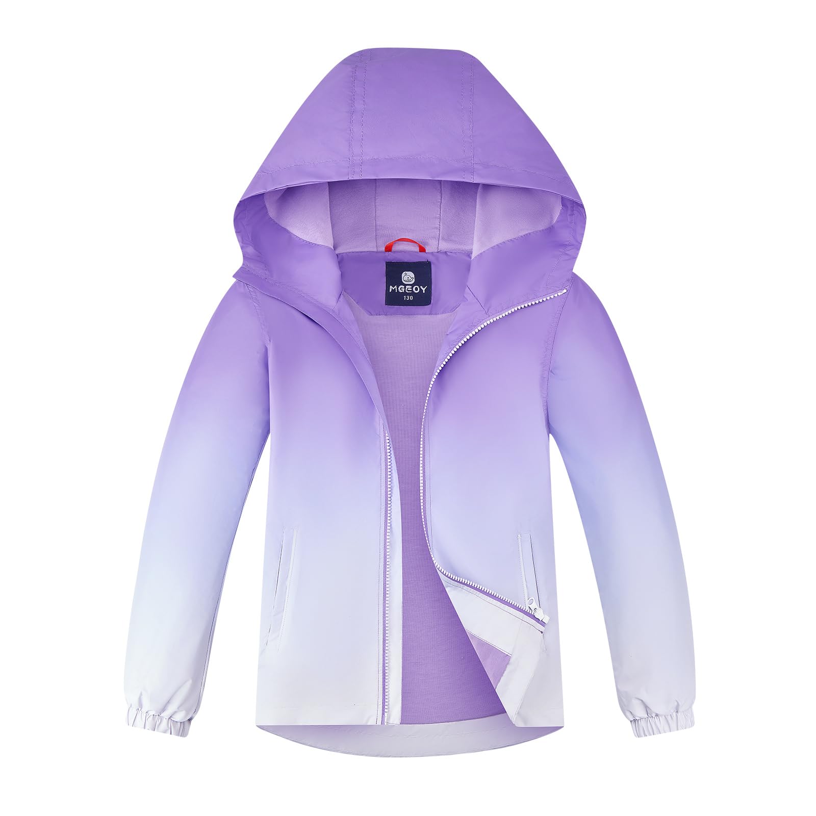 Veste de pluie imperméable à capuche pour filles, manteau de pluie léger doublé de coton pour enfants, 4 à 12 ans