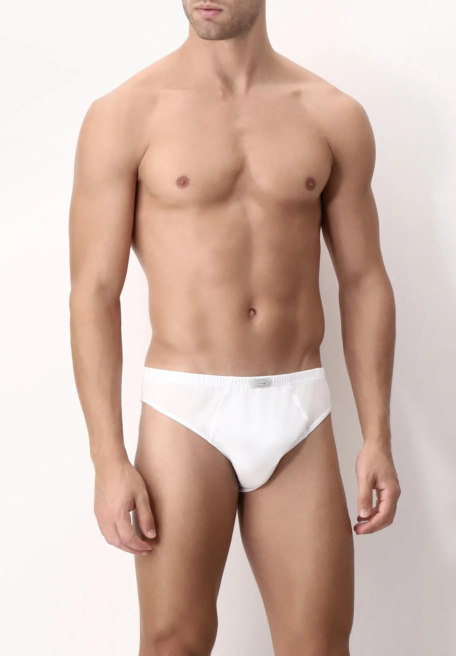 CAGI 1208 - Juego de 6 Calzoncillos Slip (100% Hilo de Escocia), Color Blanco