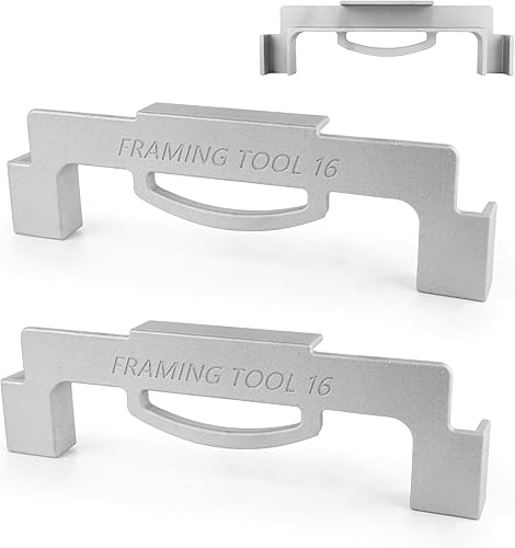 Herramientas de enmarcar Stud 16 Master 2 piezas, herramientas de encuadre en el centro de 16 pulgadas para carpinteros, perno de aluminio duradero
