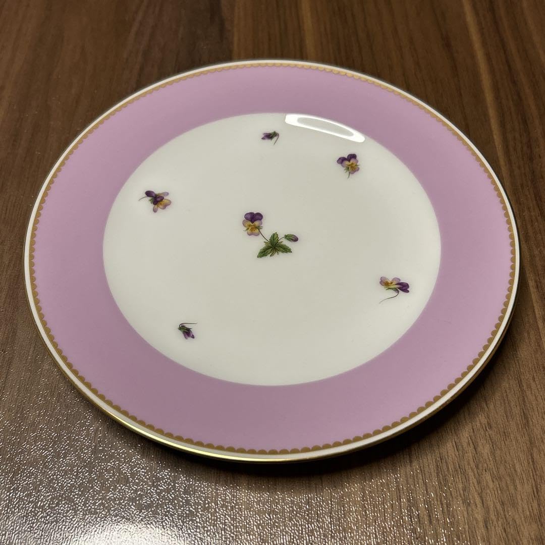 4色セット 箱あり 大倉陶園 色蒔 パンジー デザート皿