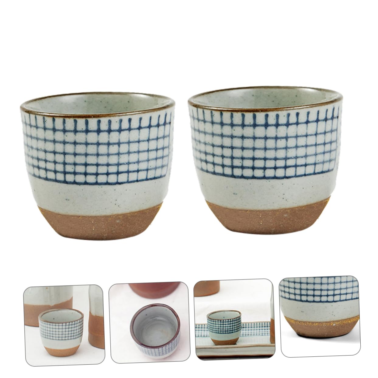 TIDTALEO Ceramic Sake Cup 2pcs Japanese Style Sake Glasses Hand Painted Design Multifunctional for Warm Drinks