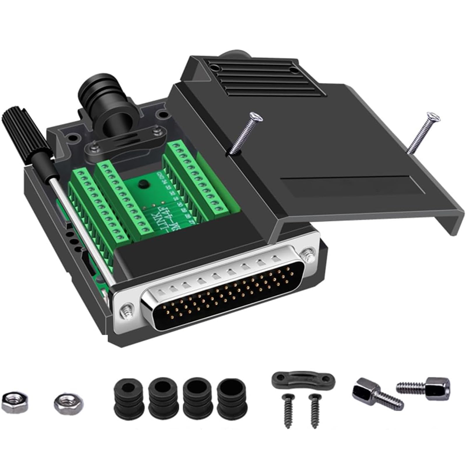 PENGLIN DB44 Adaptateur série sans soudure, RS232 D-SUB 44 broches, connecteur mâle 44 broches avec accessoires de boîtier