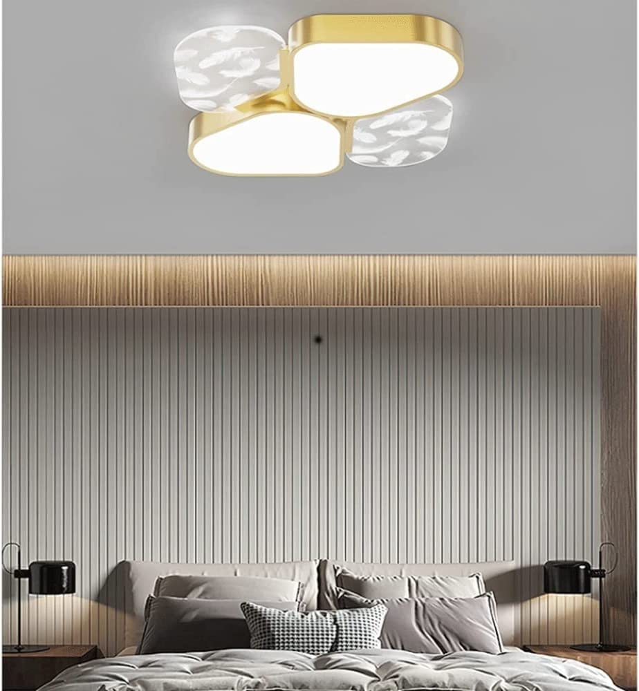 Mid Century lampa sufitowa L LED, podtynkowa, akrylowa, pióra, dekoracja domu, do sypialni, salonu, lampa sufitowa