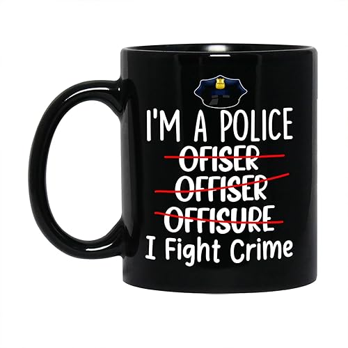 Miniatura 1 de Taza de café con texto en inglés "I'm A Police I Fight Crime", 11 onzas, 15 onzas, ideas de regalo para hombres y mujeres, oficial de policía, taza