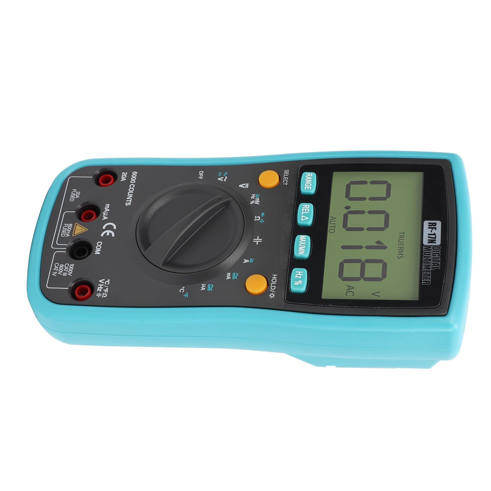 Hyuduo Multimetro Digitale, Frequenzimetro 6000 Conti con Sonda, Tester di Tensione DC 1000 V AC 750 V, Strumento di Misura 9,99 MHz per Elettricisti Uso Domestico in Officina