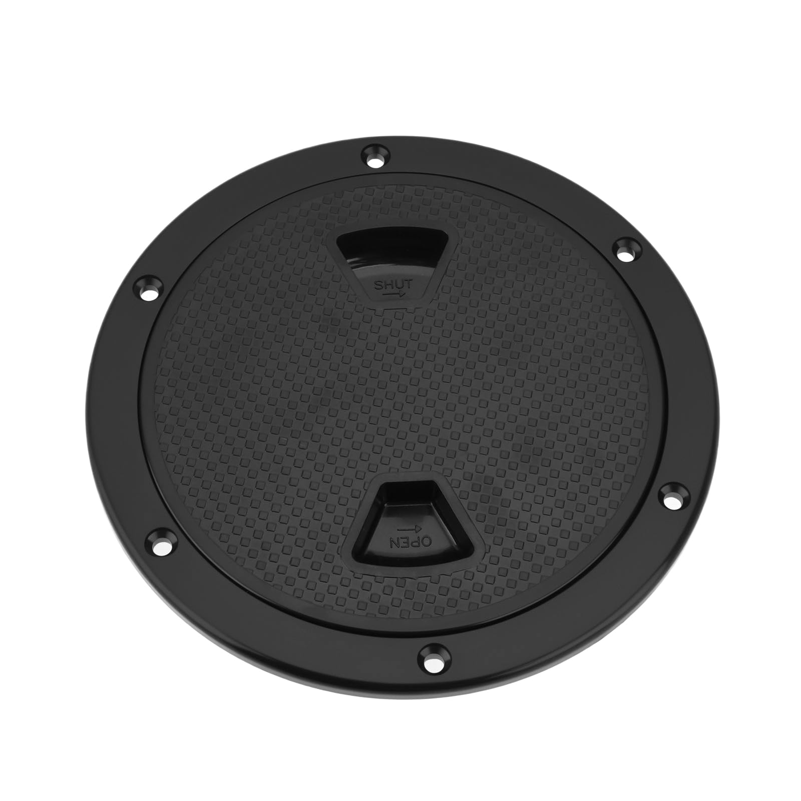 Briny River 1PC Black 6 Inch Boat Inspection Hatch Cover Round Deck Hatch Cap with Detachable Cover Plate Pre-Drilled Holes for Marine Boat Yacht RV