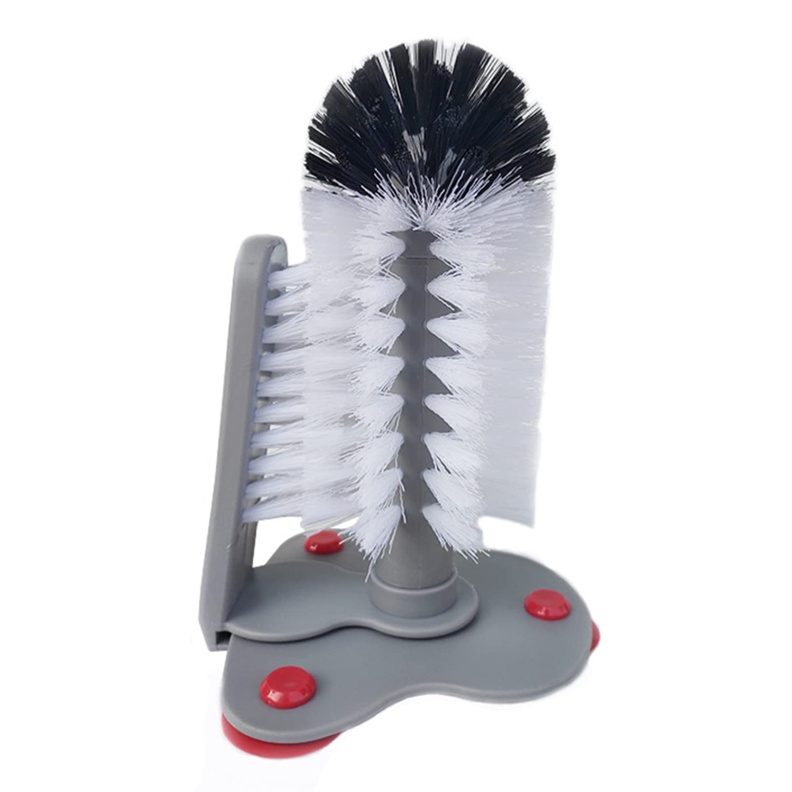 gaoqiao Double Sided Water Bottle and Glass Cup Brush With Suction Base - Washer for Cups, Jugs and Sink Attachment