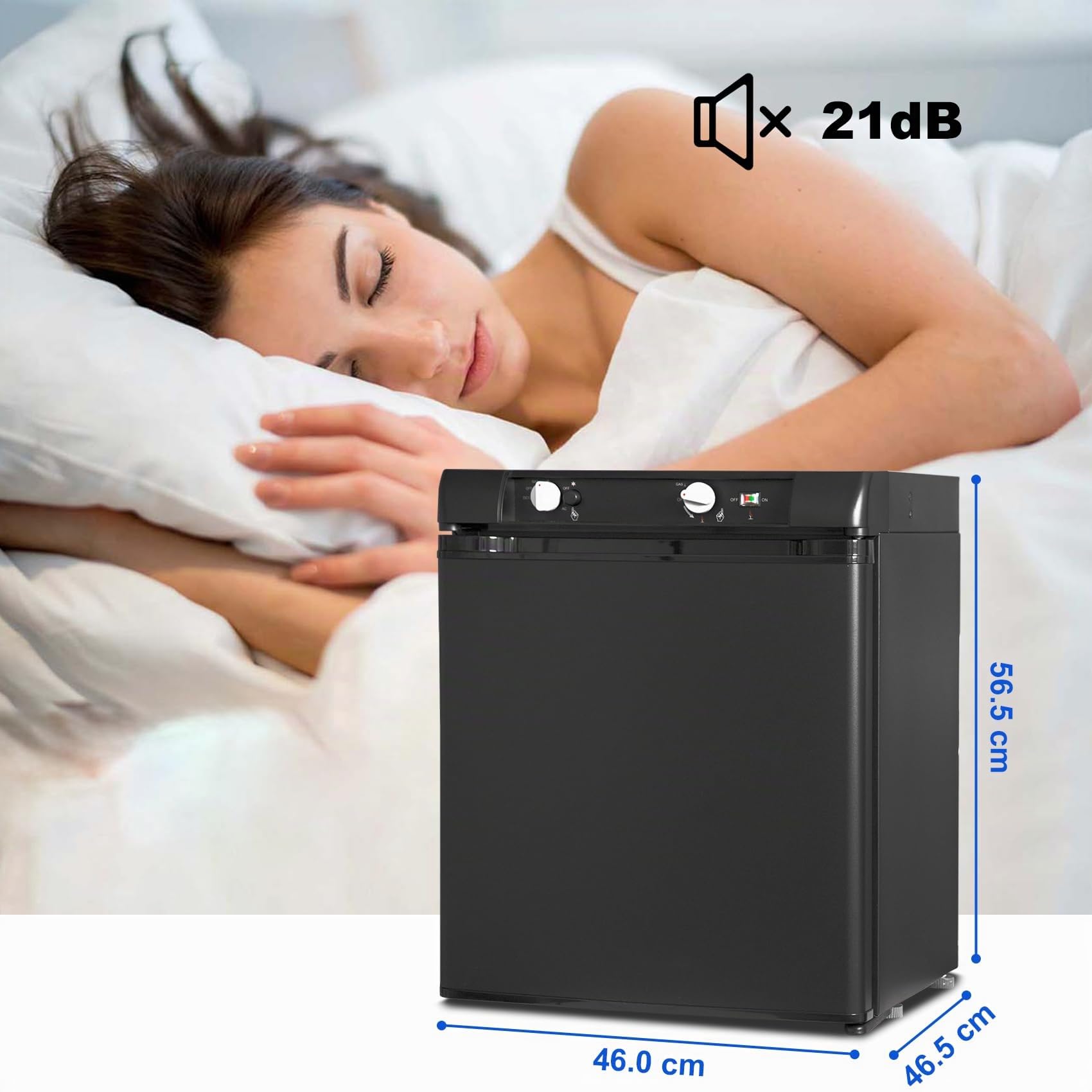 Camping Kühlschrank Gas 12V 230V, Gas Kühlschrank 40L, Kühlschrank 12V 230V Gas, für Camping, Wohnmobil, LKW, Auto, Schwarz