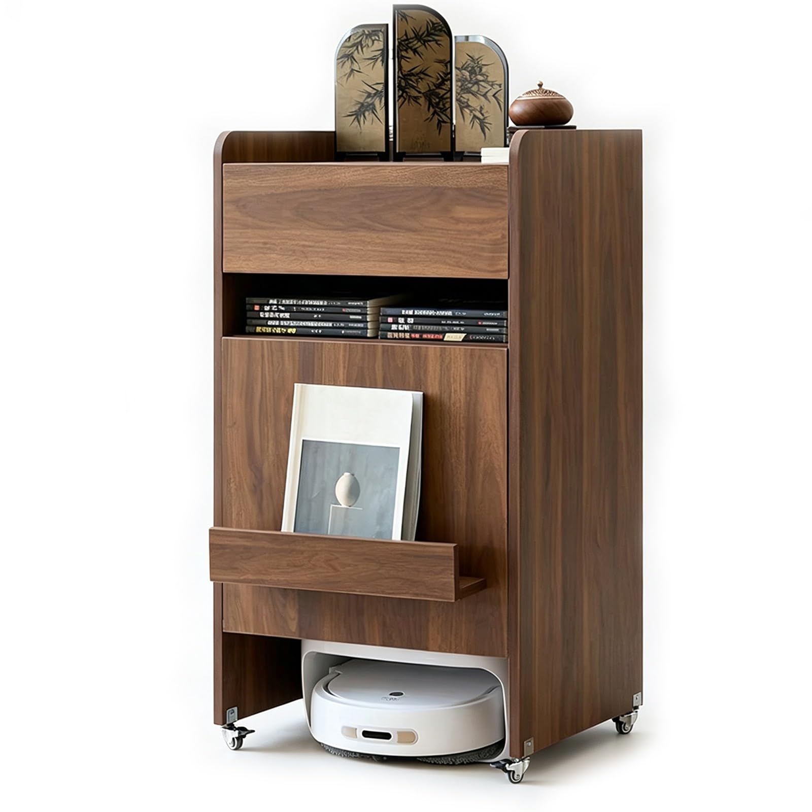 FNXBDPA Robot Vacuum Storage Side Table End Table Cabinet