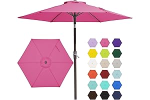 JEAREY Patio Umbrella - Rose Pink,7.5FT