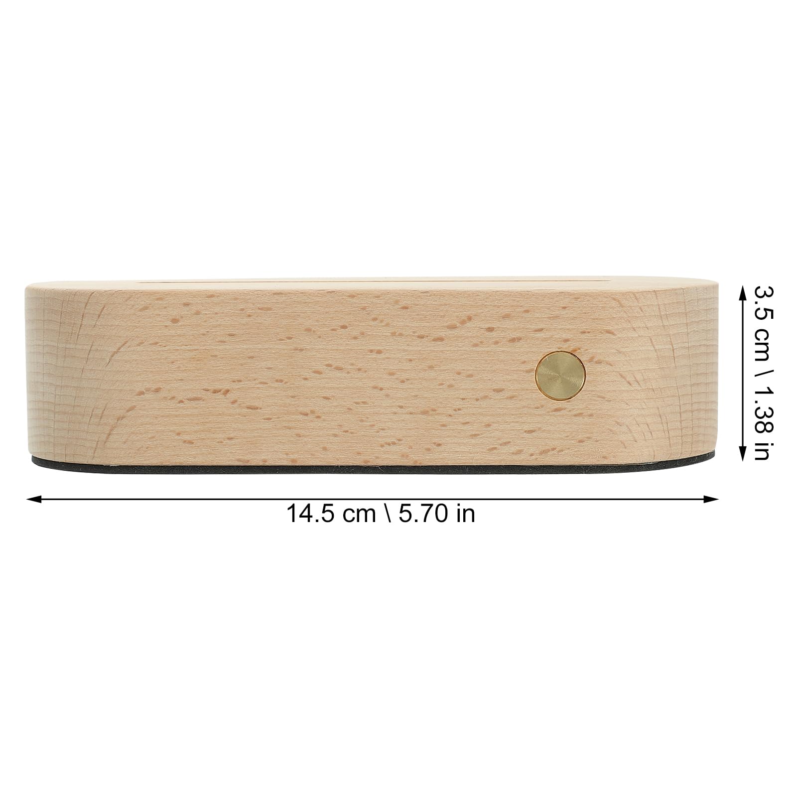 HOMSFOU Led Display Sockel Holzständer Oval Beleuchtete Basis Für Kristallkunst 3D Nachtlicht Mit Usb-Kabel Für Wohnaccessoires Und Dekoration