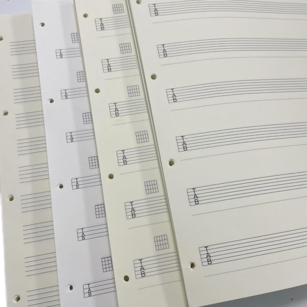 Amazon.co.jp: 音楽ギターA4楽譜書けるTAB譜タブ譜ソロ6本の線85枚